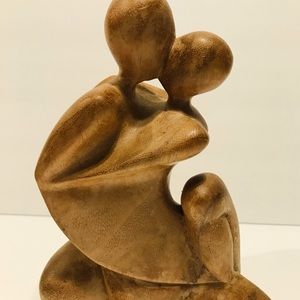 Vintage Wayan Wood Carved Figurine  8”-6”, excellent condition